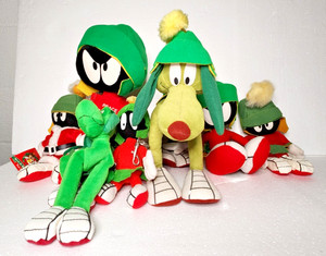Marvin Martian Commander K-9 K9 Space Dog Plush Lot of 7 Bean Bag Looney Tunes