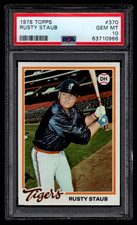 RUSTY STAUB 1978 TOPPS BASEBALL CARD #370 PSA 10 GEM MINT GRADED TIGERS