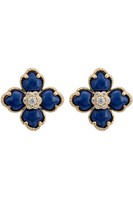 Latelita Blume Kleeblatt Lapis Lazuli Ohrringe Blau Gold