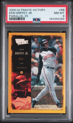 KEN GRIFFEY JR PSA 8 2000 UPPER DECK ULTIMATE VICTORY #86 PARALLEL 25 GOLD 16/25