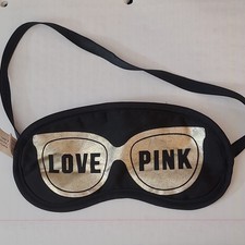 PINK Black and Gold Single Sleep Mask Polyester Eye Cover
