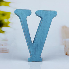 6 Inch Rustic Blue Wood Letters Unfinished Wood Letters for Wall Decorative Blue