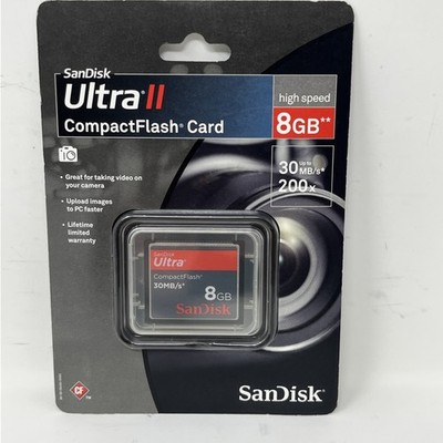 Sandisk Ultra II Compact Flash Card High Speed 8 GB 30 MB/s New