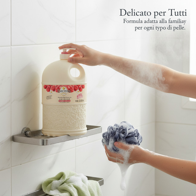 Bagnoschiuma Profumato alla Rosa, per la famiglia - uso quotidiano