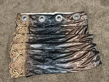 Crushed Velvet Curtain : One Panel 110x77 Grommets 16  Decorative One Side