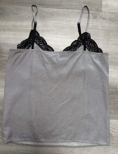 Maje Camisole Top Striped With Lace Trim V Neck Size 1 - Picture 6 of 11