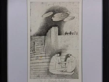 Veronika Paleckova "Portrait" Signed Etching Limited 30 Framed Czech Art