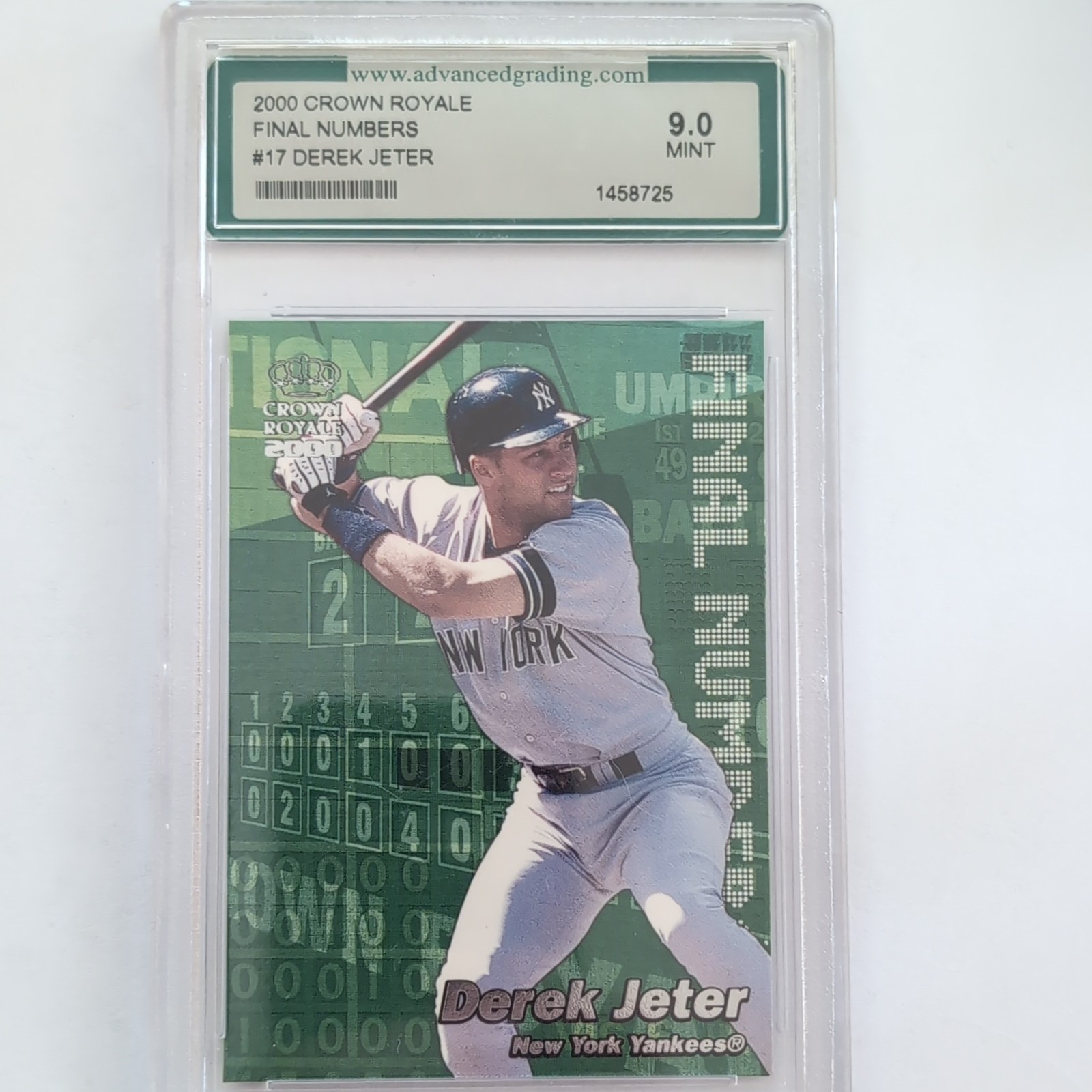 2000 Pacific Crown Royale Final Numbers - Derek Jeter #17 Yankees AGS Graded