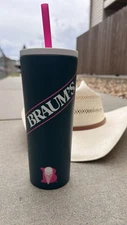EXCLUSIVE Braums Green Tumbler - 24oz Insulated with Pink Straw by Simple Modern