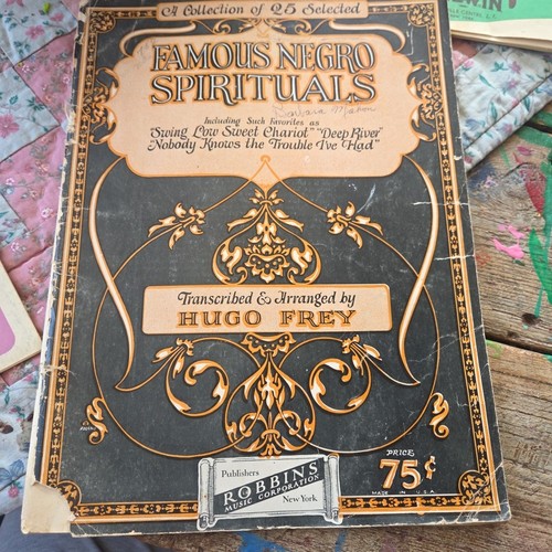 Antique Album of Famous Negro Spirituals 1917 Songs Music Book Hugo Frey 