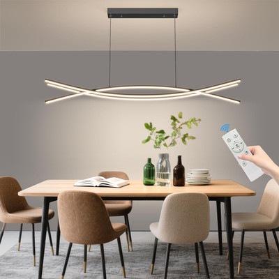 Mikeru Modern Ceiling Chandelier Light 39In Pendant Light Fixtures Remote