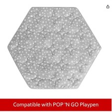 NEW - Hexagon Playpen Mat Gray Star Baby Play Mat Compatible Pop N Go