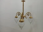 Solid Brass Chandelier – Vintage Style Ceiling Pendant Light  Cut-Glass Shades