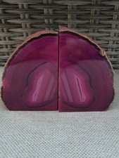 Pink Agate Crystal Bookends.  1.53 kg