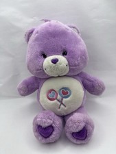 Vintage Care Bears Share Bear Purple Plush Sound Play Along Talking Plush 2003