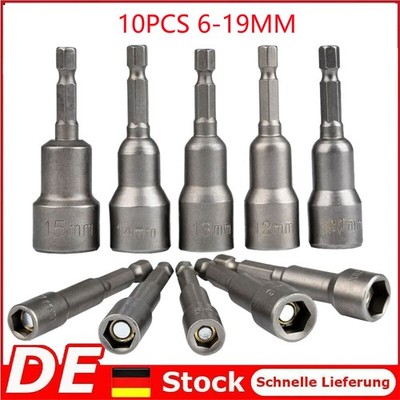 6-19mm Stecknuss Bit 10PC Nuss Set Steckschlüssel Für Akkuschrauber Bit satz
