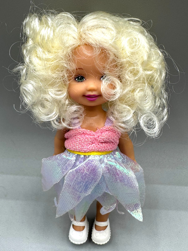 ~DS LOT L DRESSED BARBIE DOLL KELLY OOAK REROOT IN FAIRY DRESS PINK SHOES