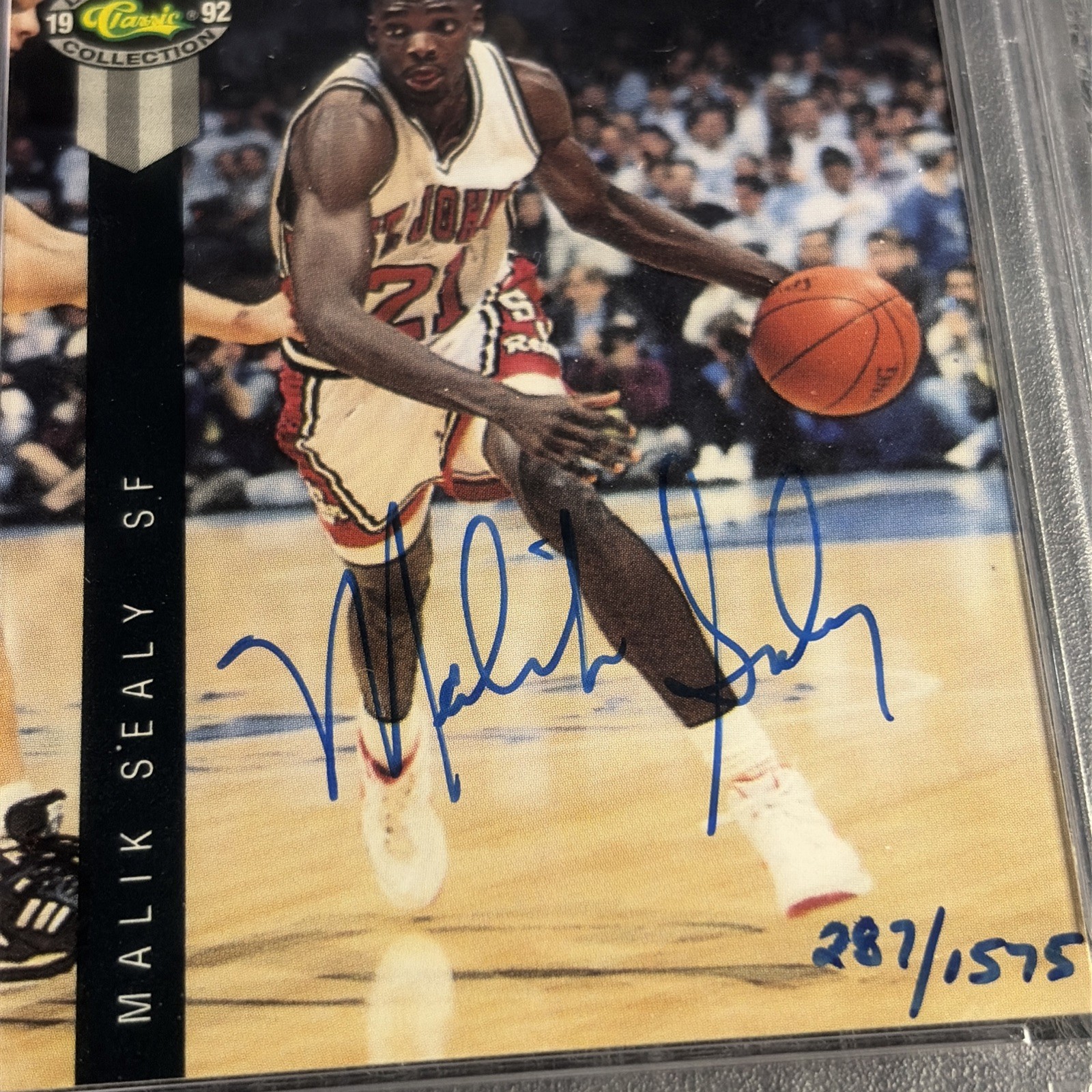 Classic 1992 Four Sport Draft Pick #19 Malik Sealy Autograph /1575 PSA authentic view 6