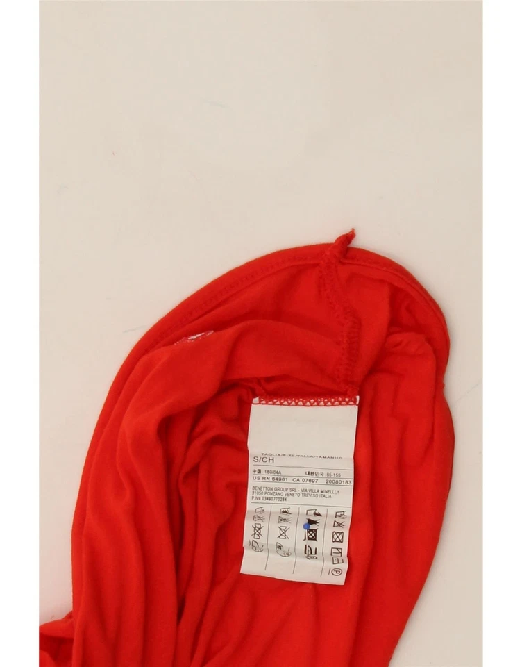 Camiseta Top Benetton Mujer Gran Tamaño Reino Unido 10 Pequeña Roja Modal AT17 Foto 3 de 4