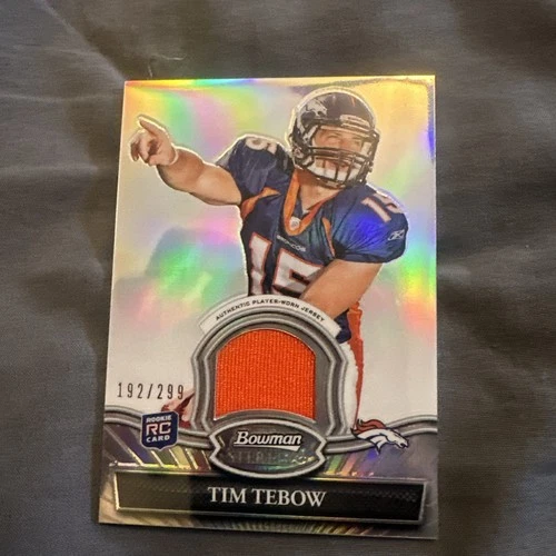 2010 Bowman Sterling - Relics Tim Tebow #BSR-TT (MEM, RC) 192/299