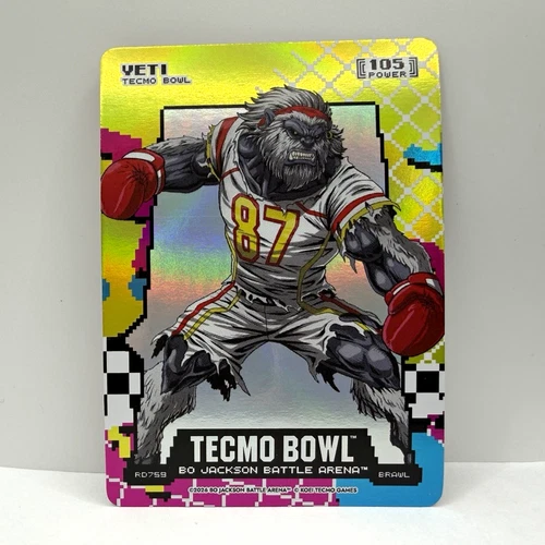 Bo Jackson Battle Arena Tecmo Bowl Yeti Brawl Holo RD759 Power 105 Card