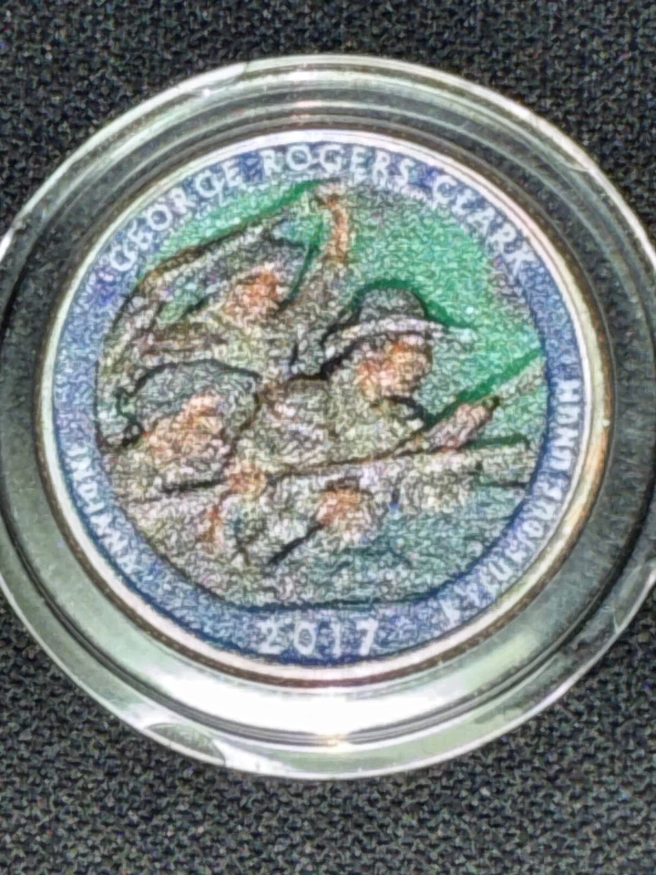 George Rogers  Clark 2017p America The Beautiful Colorized Washington Quarter  - Image 3 of 4