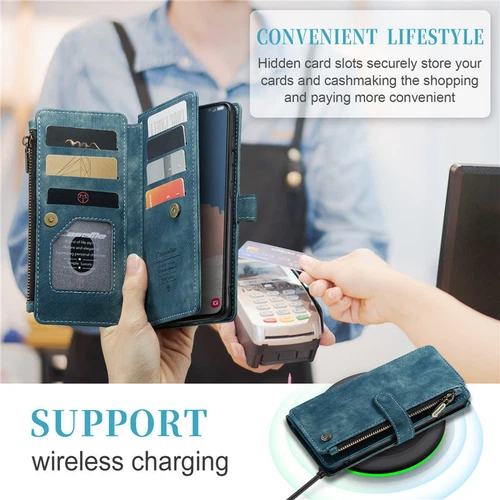 For Samsung S25 S24 S23 FE S22 S21 Detachable Magnetic Cover Leather Wallet Case - Picture 10 of 63