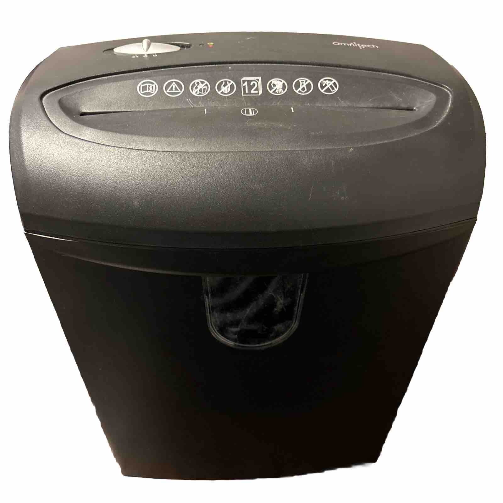 Omnitech Paper Shredder. Model # OT-NXC12BFA. 12 Page-image