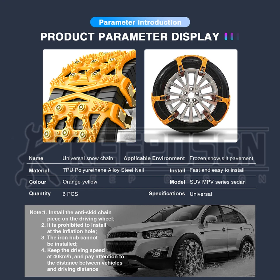 Car Wheel Snow Tire Chain Anti Skid Winter Emergency for Mercedes Benz Sprinter - Image 3 of 4
