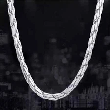 Pure Platinum 950 Chain Men Women 2mm Solid Twist Rope Necklace 16.5g/19.6inch
