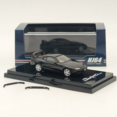 Hobby Japan 1/64 RZ JZA80 with Active Spoiler Parts Black Diecast