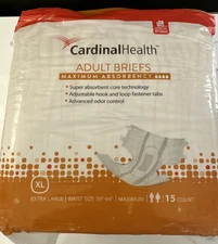 Cardinal Health Adult Briefs-Size Extra Large Heavy Absorb 15 Count Size 59"-64”