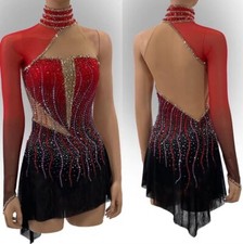 New ice figure skating dress Baton rotating dress custom size