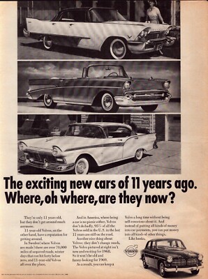 1967 Volvo Print Ad Automobile Exciting New Cards Of 11 Years Ago