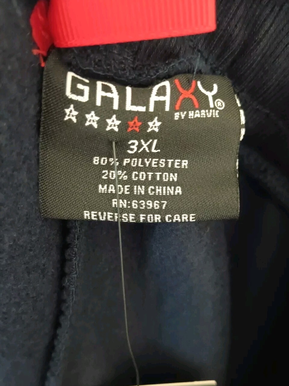 GALAXY by Harvic Jogger Sweatpants Men 3XL Navy Blue Drawstring Tapered Fleece