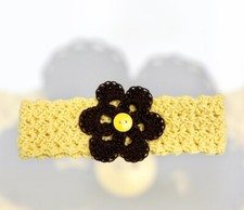 Headband with a Beautiful Brown Flower Accent for a Newborn Baby Brand New