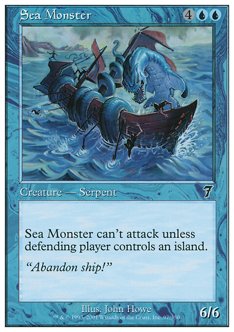 Magic the Gathering MTG Sea Monster (97) Seventh Edition LP