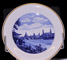 Meissen Porzellan Teller Ansicht Dresden Canaletto Blick Wandteller 1. Wahl