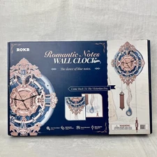 ROKR Romantic Notes Victorian Style Wooden Wall Clock Kit ~ Quartz Movement