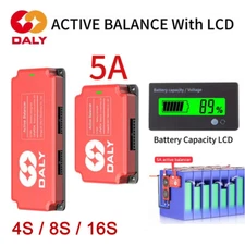 DALY 5A Active Balancer 4S/8S/16S +Battery Capacity LCD for LiFePo4 BMS Li-ion