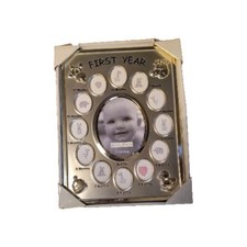 Beautiful Malden Silverstone Baby's First Year Picture Frame NIB 9x11"