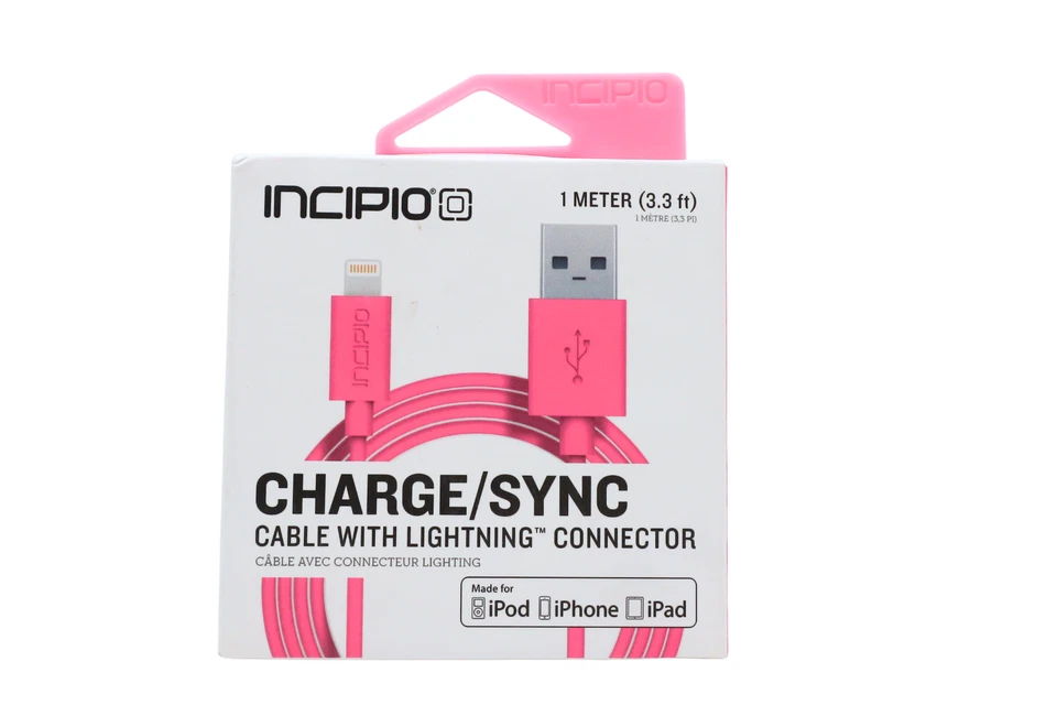 Cable Incipio Charge/Sync Rosa 3.3 Pies Con Conector Hecho para iPhone Foto 3 de 4