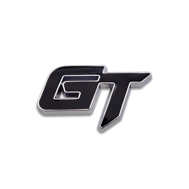 Black GT Logo Emblem Car Badge 3D Metal Grand Touring Sticker Racing
