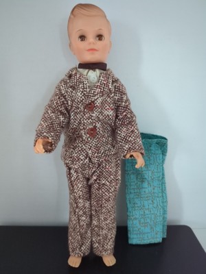 Vintage Uneeda Bob Doll 1950-1960s With Suit  Pants Shirt Bow Tie Undies 10.5''