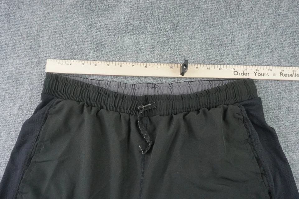 Shorts Crane Masculino Preto Grande Atlético Frente Plana Elástico Cordão Cintura - Imagem 4 de 4