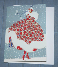 Marthe Romme, Niv�se - Decembre: Winter Fashions Small Christmas Card NEW Sealed