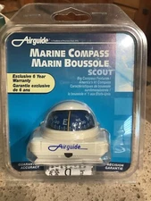 Vintage Airguide Marine Compass Scout White Model NOS
