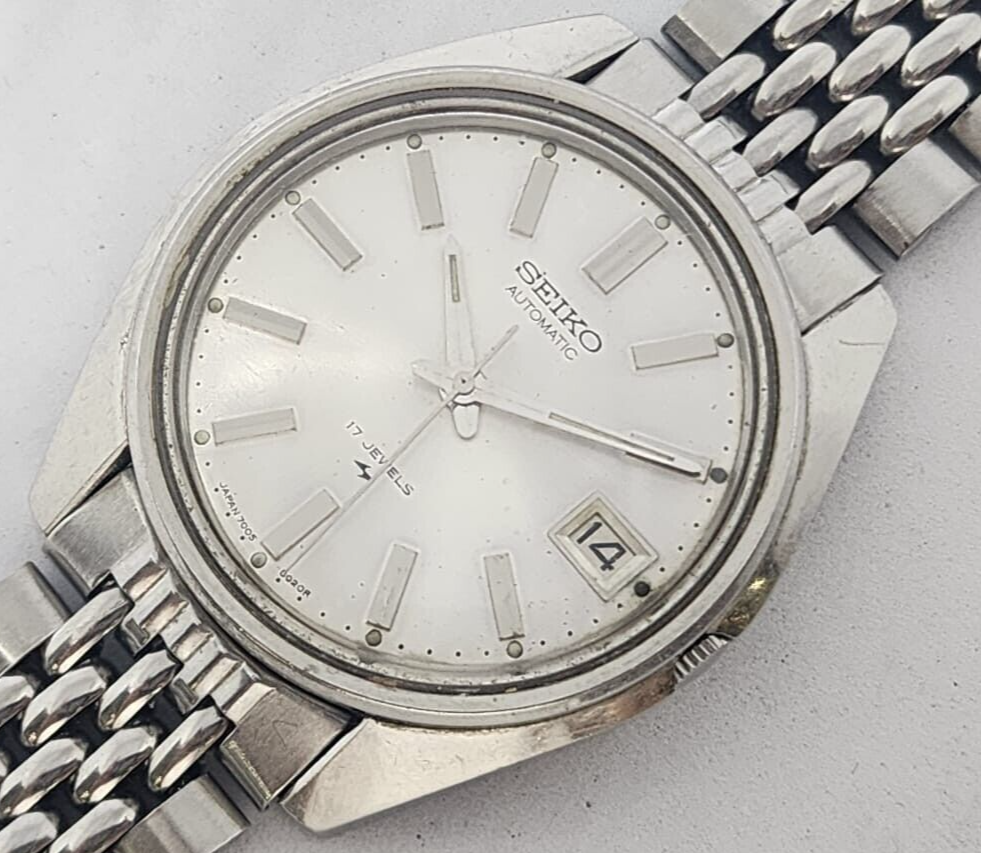 Vintage Seiko 7005-8020R beads of rice bracelet 17 Jewels Japan