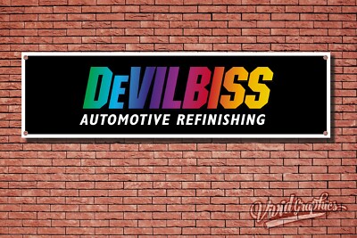 Devilbiss Tools Garage / Werkstatt Banner / Poster / PVC Schild Resto Sprühfarbe