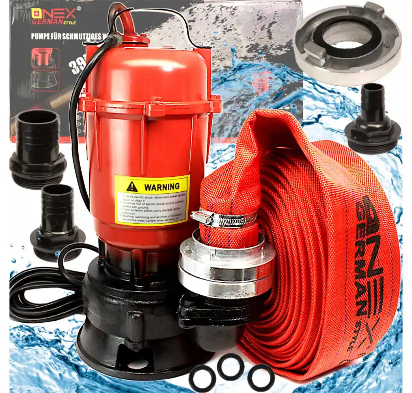 Pompe pour fosse septique bouchée et eaux chargées 3750W avec grand tuyau